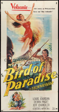 1b0448 BIRD OF PARADISE 3sh 1951 great art of Louis Jourdan & Polynesian beauty Debra Paget, rare!