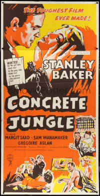 1b0457 CRIMINAL Canadian 3sh 1960 Joseph Losey, art of crook Stanley Baker, Concrete Jungle, rare!