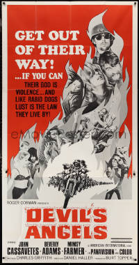 1b0459 DEVIL'S ANGELS 3sh 1967 Corman, Cassavetes, their god is violence, lust the law they live by!