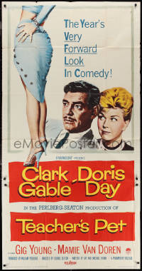 1b0501 TEACHER'S PET 3sh 1958 teacher Doris Day, pupil Clark Gable, sexy Mamie Van Doren's body!
