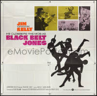 1b0213 BLACK BELT JONES int'l 6sh 1974 Jim Dragon Kelly, Scatman Crothers, cool kung fu silhouette art!