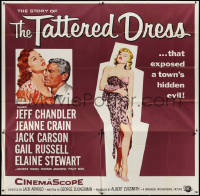 1b0226 TATTERED DRESS 6sh 1957 art of Jeff Chandler, sexy Jeanne Crain & Elaine Stewart, ultra rare!