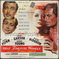 1b0227 THAT FORSYTE WOMAN 6sh 1949 art of Errol Flynn, Greer Garson, Pidgeon & Young, ultra rare!