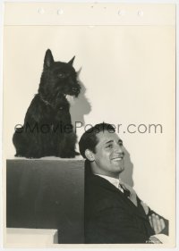 1b2218 CARY GRANT 8x11 key book still 1930s youthful smiling portrait by his Scottish terrier dog!