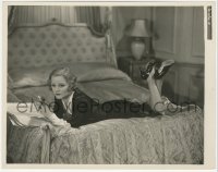 1b2222 CHEAT 8x10.25 still 1931 close up of Tallulah Bankhead smoking & reading newspaper in bed!