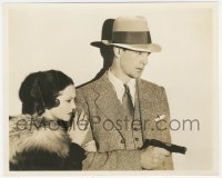1b2223 CITY STREETS 8x10 still 1931 great c/u of Gary Cooper with gun & Sylvia Sidney by Richee!