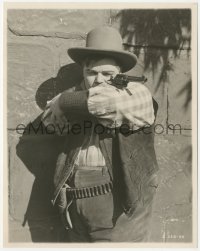 1b2372 ROUND-UP 8x10 key book still 1920 great c/u of cowboy Fatty Arbuckle aiming his gun, rare!