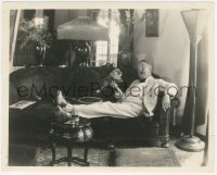 1b2403 W.C. FIELDS 8x10 still 1927 at home giving pointers to his pet stuffed lion on how to roar!