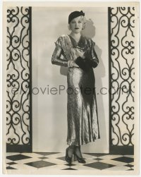 1b2412 WYNNE GIBSON 8x10.25 still 1932 full-length modeling silver metal cloth dress by Otto Dyar!