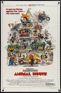 1b1101 ANIMAL HOUSE style B 1sh 1978 John Belushi, John Landis classic, art by Rick Meyerowitz!