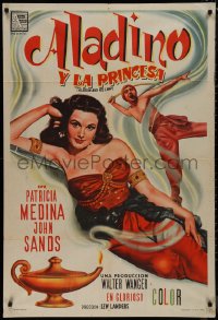 1b0285 ALADDIN & HIS LAMP Argentinean 1952 art of sexy Patricia Medina, Johnny Sands & magic lamp!