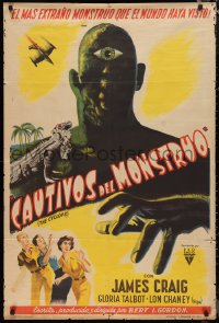 1b0296 CYCLOPS Argentinean 1957 Bert I. Gordon, Lon Chaney Jr., best different monster art, rare!