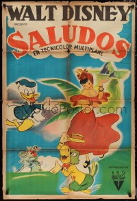 1b0333 SALUDOS AMIGOS Argentinean 1943 Disney, Donald Duck & Joe Carioca with sexy senorita, rare!