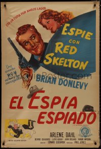 1b0339 SOUTHERN YANKEE Argentinean 1948 Red Skelton w/big gun & sexy Arlene Dahl, + Hirschfeld art!