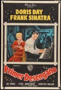 1b0344 YOUNG AT HEART Argentinean 1954 art of Frank Sinatra playing piano by Doris Day, very rare!