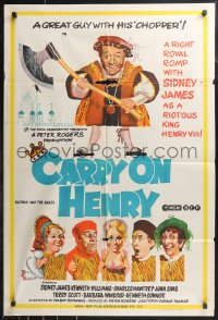 1b0586 CARRY ON HENRY VIII Aust 1sh 1972 Sidney James, Gerald Thomas historic English comedy!