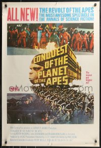 1b0588 CONQUEST OF THE PLANET OF THE APES Aust 1sh 1972 Roddy McDowall, apes are revolting!