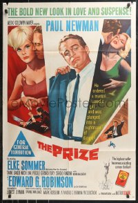 1b0612 PRIZE Aust 1sh 1963 different art of Paul Newman in suit and tie & sexy Elke Sommer!