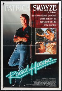 1b0614 ROAD HOUSE Aust 1sh 1989 full-length Patrick Swayze is the best bouncer in the business!