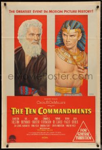 1b0622 TEN COMMANDMENTS Aust 1sh 1958 Cecil B. DeMille classic, Charlton Heston & Yul Brynner!