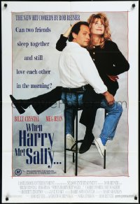 1b0628 WHEN HARRY MET SALLY Aust 1sh 1989 sexy Meg Ryan is sitting on Billy Crystal's lap!