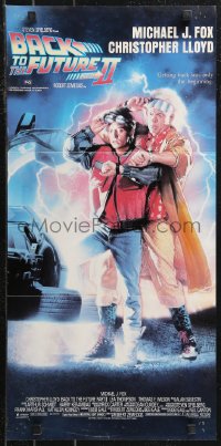 1b0519 BACK TO THE FUTURE II Aust daybill 1989 art of Michael J. Fox & Christopher Lloyd by Struzan!