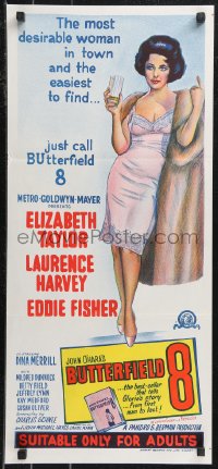 1b0524 BUTTERFIELD 8 Aust daybill R1966 sexy Elizabeth Taylor is most desirable & easiest to find!