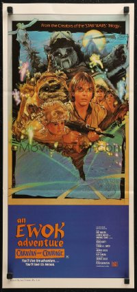 1b0525 CARAVAN OF COURAGE Aust daybill 1984 An Ewok Adventure, Star Wars, art by Drew Struzan!