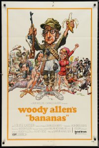 1b1109 BANANAS 1sh 1971 great artwork of Woody Allen by E.C. Comics artist Jack Davis!
