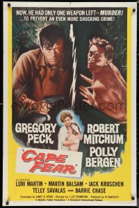 1b1136 CAPE FEAR 1sh 1962 Gregory Peck, Robert Mitchum, Polly Bergen, classic film noir!