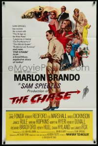 1b1142 CHASE 1sh 1966 Marlon Brando, Jane Fonda, Robert Redford, directed by Arthur Penn