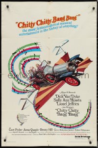1b1145 CHITTY CHITTY BANG BANG 1sh 1969 Dick Van Dyke, Sally Ann Howes, artwork of flying car!