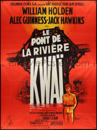 1b1000 BRIDGE ON THE RIVER KWAI French 4p R1963 Holden, Guinness, David Lean WWII classic, rare!