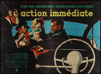 1b1004 TO CATCH A SPY French 4p 1957 art of kidnapped woman threatened by crooks in car, ultra rare!