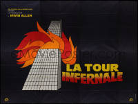 1b0997 TOWERING INFERNO teaser French 8p 1975 completely different art of burning building, rare!