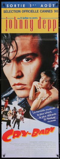 1b1052 CRY-BABY French door panel 1990 directed by John Waters, Johnny Depp is a doll, Amy Locane