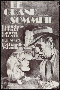 1b1026 BIG SLEEP French 31x46 R1978 great different Daulle art of Humphrey Bogart & Lauren Bacall!