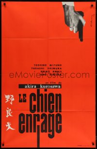1b1043 STRAY DOG French 31x47 1961 Akira Kurosawa's Nora Inu, cool Japanese film noir image!