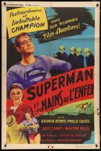 1b1045 SUPERMAN & THE MOLE MEN French 32x47 1957 great images of hero George Reeves in costume!