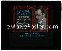 1b0233 CHARLES RAY advertising glass slide 1920s in pictures always rings true & so will dealings!