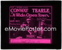 1b0265 WIDE-OPEN TOWN glass slide 1922 Conway Tearle & man carrying unconscious Faire Binney!