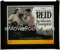 1b0276 WORLD'S CHAMPION glass slide 1922 boxer Wallace Reid had to fight to live, great boxing image!