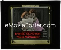 1b0278 YOUNG MRS. WINTHROP glass slide 1920 close up of Ethel Clayton holding young child!