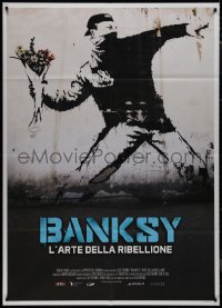 1b0771 BANKSY & THE RISE OF OUTLAW ART Italian 1p 2020 great art of rioter throwing flowers!