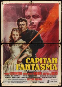 1b0781 CAPTAIN PHANTOM Italian 1p 1953 Ballester art of pirate Frank Latimore & Anna-Maria Sandri!