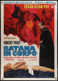 1b0791 CRY OF THE BANSHEE Italian 1p 1972 Piovano art of Vincent Price & naked Essy Persson!