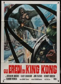 1b0794 DESTROY ALL MONSTERS Italian 1p R1977 different art of King Kong seen from airplane cockpit!