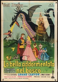 1b0851 SLEEPING BEAUTY Italian 1p 1959 Walt Disney fantasy classic, Serafini art, ultra rare!