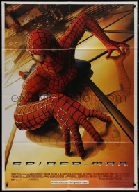 1b0855 SPIDER-MAN Italian 1p 2002 Tobey Maguire crawling up wall, Sam Raimi, Marvel Comics!