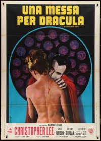 1b0858 TASTE THE BLOOD OF DRACULA Italian 1p 1971 Nistri art of vampire Christopher Lee & naked girl!